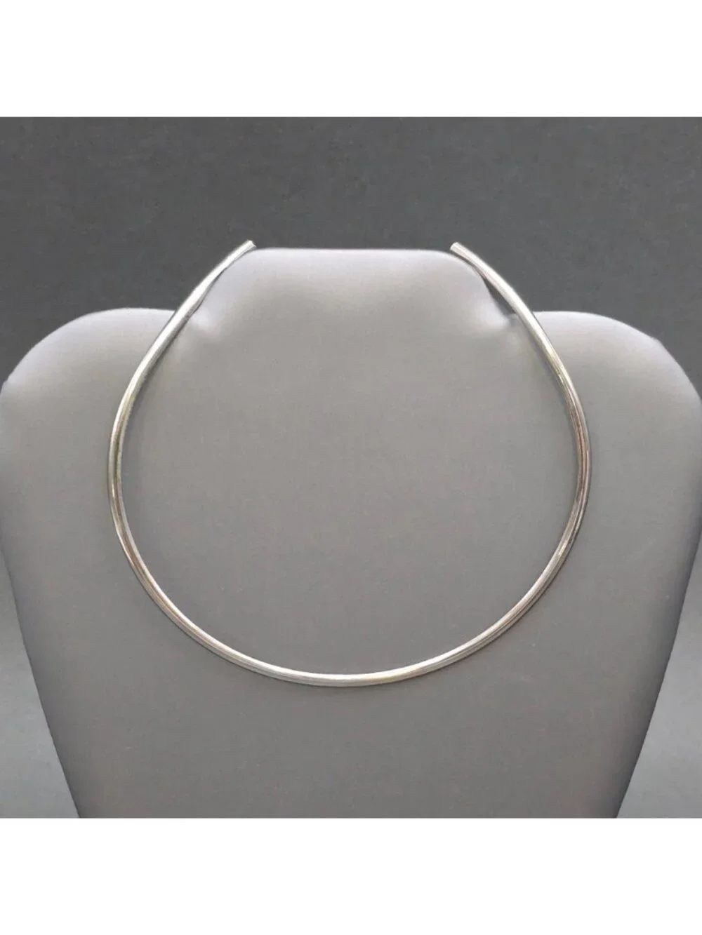 Vintage Sterling Silver Torque Choker Necklace Open Collar 12